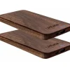 5.000 mAh InLine 2er woodplate, USB Powerbank mit LED Status Anzeige, Echtholz