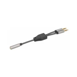 Manhattan Adapter Audioadapter Y-Audiosplitter 3.5mm Klinke Buchse auf Klinke Stecker Schwarz vergoldete Kontakte