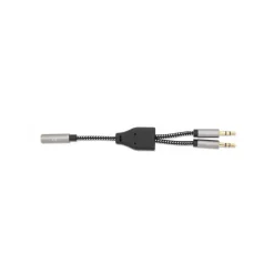 Manhattan Adapter Audioadapter Y-Audiosplitter 3.5mm Klinke Buchse auf Klinke Stecker Schwarz vergoldete Kontakte