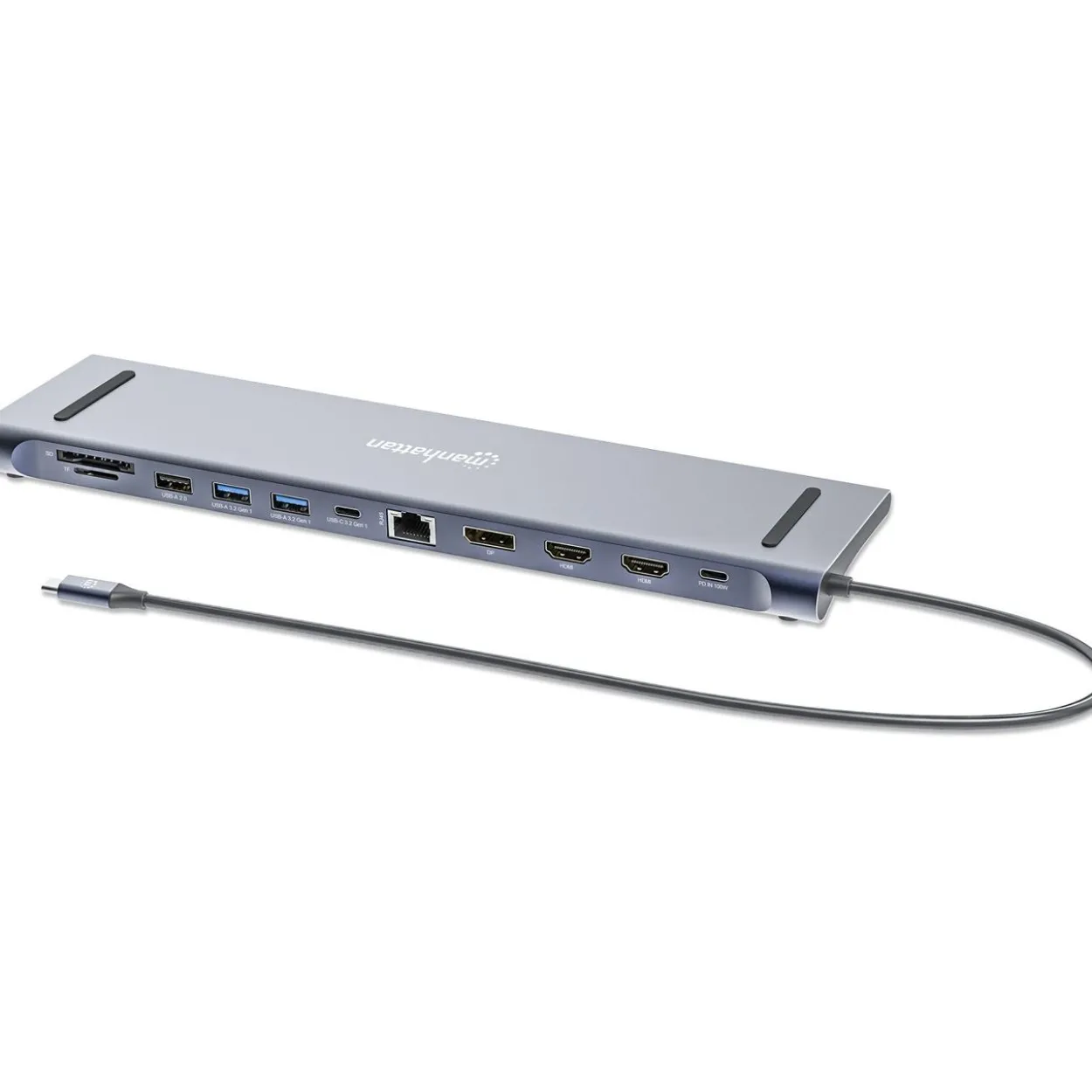 Manhattan Dockingstation 12-in-1 4K 1xHDMI 2xDP 3xUSB-A