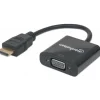 Manhattan HDMI Adapter HDMI-Stecker auf VGA 15pol Buchse + USB Micro-B Buchse Schwarz Polybag