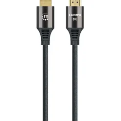 Manhattan HDMI Anschlusskabel HDMI-Stecker auf HDMI-Stecker Schwarz 60 Hz / 8K