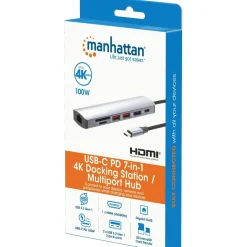 Manhattan 7-in-1 4K USB-C Dockingstation 1xHDMI 2xUSB 10Gb/s