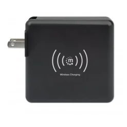 Manhattan 4-in-1 Reiseladegerät und induktive Powerbank 8.000 mAh, schwarz