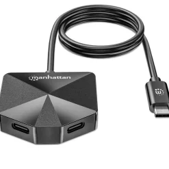 Manhattan 4-Port USB Hub USB-C Stecker 2xUSB-C 2xUSB-A Port