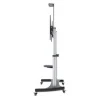 MANHATTAN Premium TV-Staender auf Rollen Traglast bis 100kg 60Z bis 100Z neigbar hoehenverstellbar 2 Fachboeden silber/schwarz