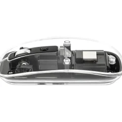 MANHATTAN Transparente Wiederaufladbare Kabellose Maus LED-Beleuchtung USB-A-Mikroempfänger Links-/Rechtshänder durchsichtig/schwarz