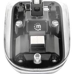 MANHATTAN Transparente Wiederaufladbare Kabellose Maus LED-Beleuchtung USB-A-Mikroempfänger Links-/Rechtshänder durchsichtig/schwarz