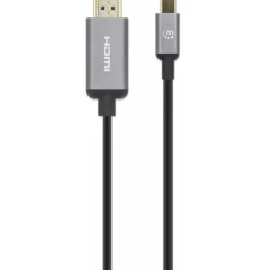 Manhattan USB-C Anschlusskabel HDMI Typ A Stecker auf USB C Stecker Grau/Schwarz 4K / 60 Hz