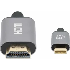 Manhattan USB-C Anschlusskabel HDMI Typ A Stecker auf USB C Stecker Grau/Schwarz 4K / 60 Hz
