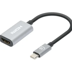Manhattan USB-C auf HDMI-Adapter 4K 60Hz Alu Space grau