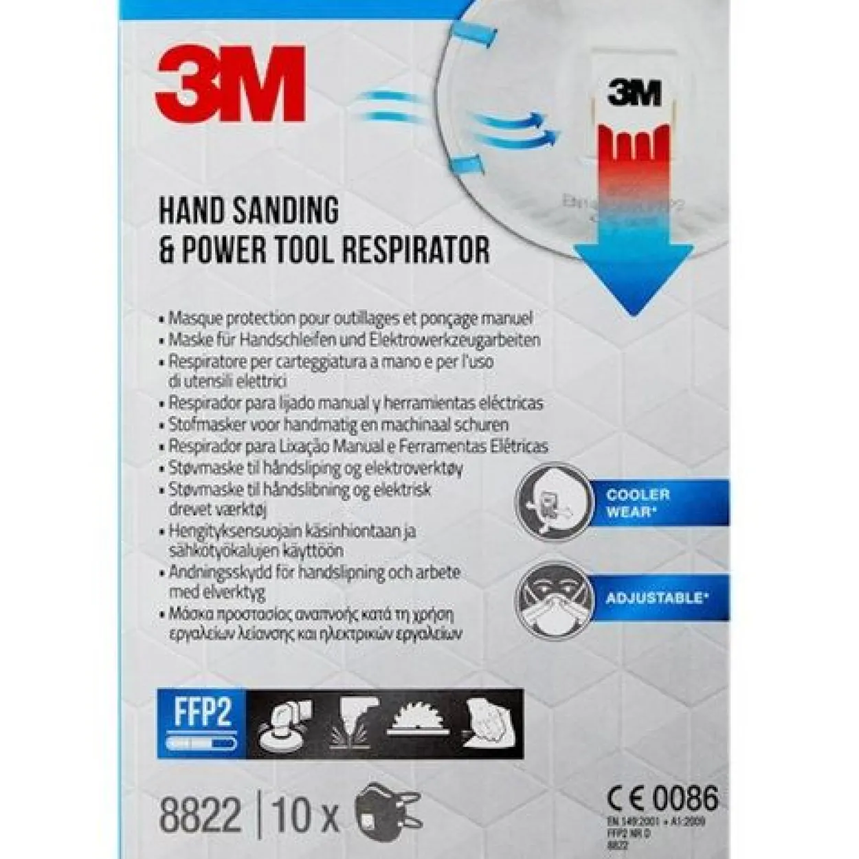 3M Atemschutzmasken Cool FlowÖ 8822 FFP2 NR D DIN EN 149:2001, A1:2009, 10 St.
