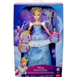 Mattel Disney Prinzessin Cinderella-Modepuppe im bezaubernden Ballkleid (mit Licht und Geräuschen)