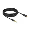 10.00m Delock Klinkenkabel 6,35 mm 3 Pin Stecker zu Buchse SW
