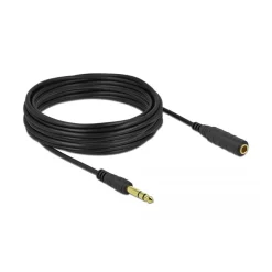 10.00m Delock Klinkenkabel 6,35 mm 3 Pin Stecker zu Buchse SW