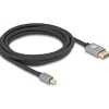3.00m Delock Mini DisplayPort zu DisplayPort Kabel 8K 60 Hz grau Metall ohne Einrastfunktion