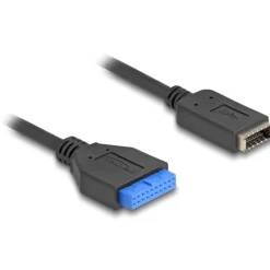 0.25m DeLOCK 19 Pin USB Pfostenbuchse zu USB Typ-E Key A Buchse schwarz/blau