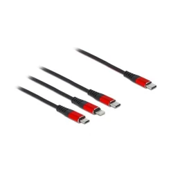 1.00m Delock USB Ladekabel 3 in 1 Type-CÖ zu LightningÖ / Micro USB / Type-CÖ