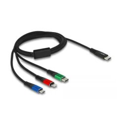 1.00mDelock USB Ladekabel 3 in 1 USB Type-C zu Lightning / Micro USB / USB Type-C