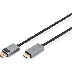 3.00m Digitus DisplayPort Adapterkabel, DP - HDMI Typ A