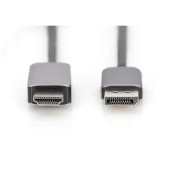 1.80m DIGITUS 8K 60Hz DP to HDMI adapter cable Alu housing black