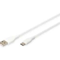 2.00m DIGITUS USB-C Silicone charging cable USB-A - USB-C USB 2.0 60W white
