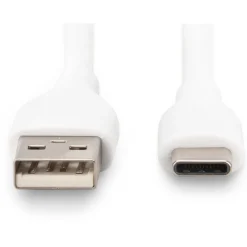 2.00m DIGITUS USB-C Silicone charging cable USB-A - USB-C USB 2.0 60W white