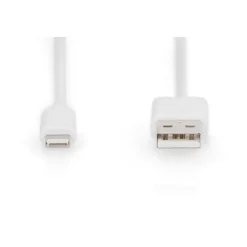 2.00m Digitus USB Kabel 2.0 A St. -> Lightning St., MFI, weiss