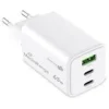 MediaRange Ladegerät 65W 3-Port 1x USB-A/2x USB-C GaN, weiß
