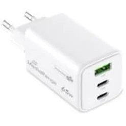 MediaRange Ladegerät 65W 3-Port 1x USB-A/2x USB-C GaN, weiß