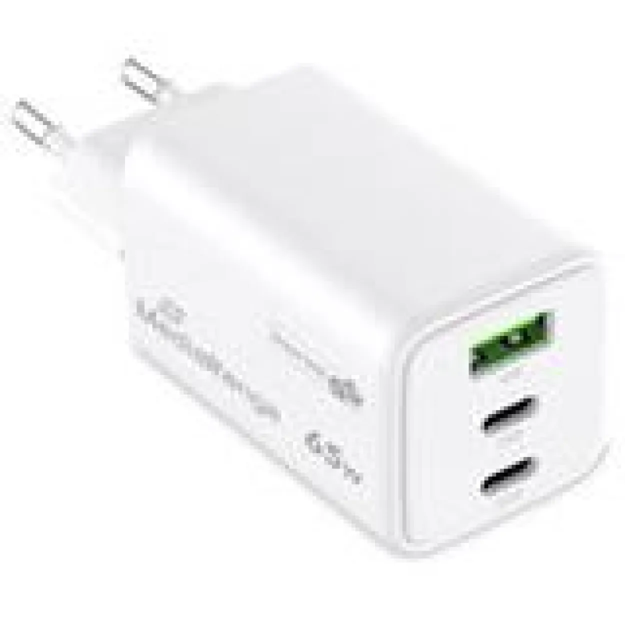 MediaRange Ladegerät 65W 3-Port 1x USB-A/2x USB-C GaN, weiß