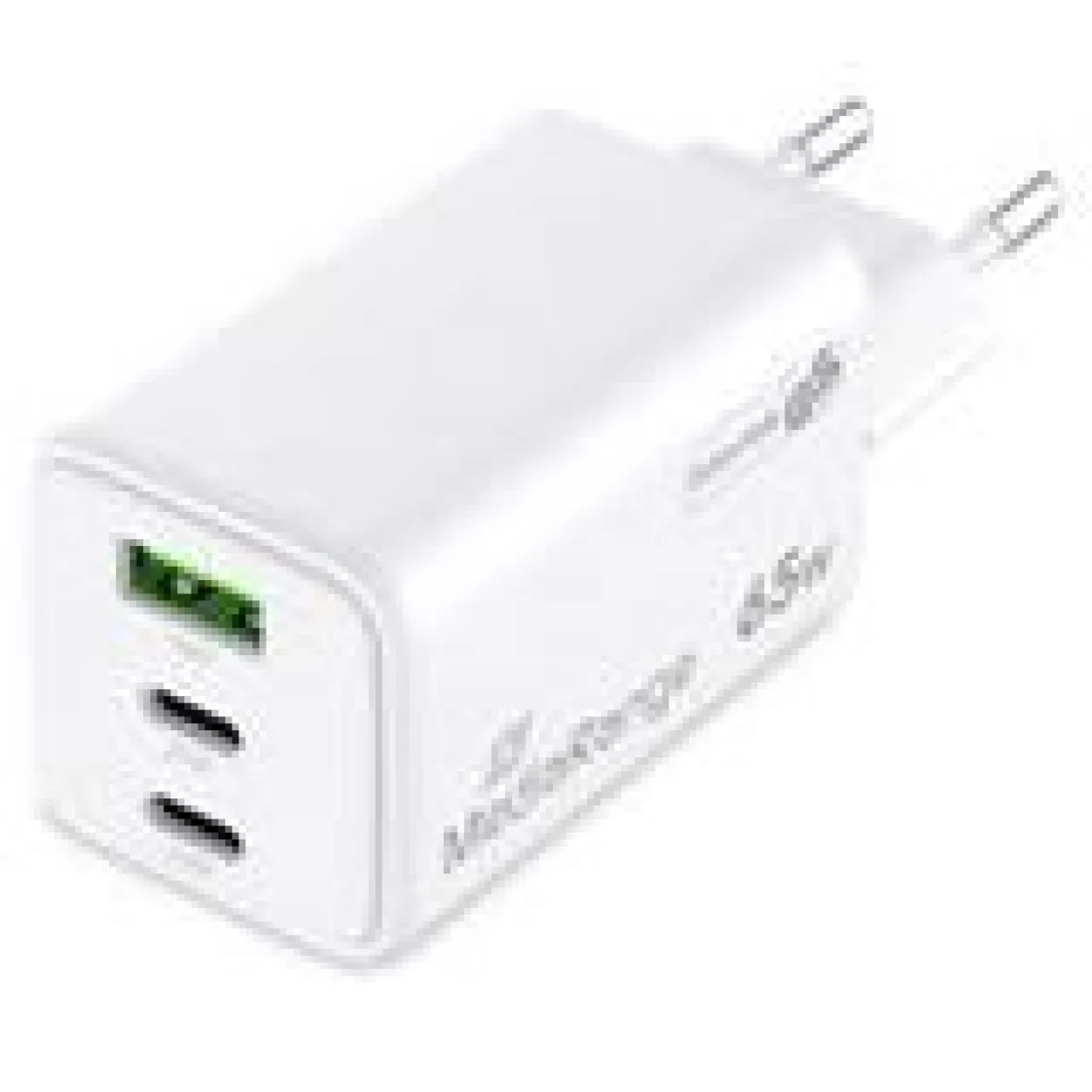 MediaRange Ladegerät 65W 3-Port 1x USB-A/2x USB-C GaN, weiß