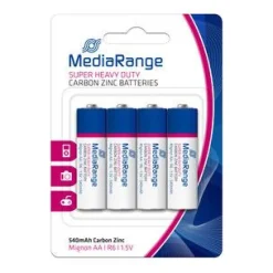 MEDIARANGE SUPER HEAVY DUTY BAT 4er PACK MRBAT144 R6 Zink-Kohle Mignon AA 1,5V