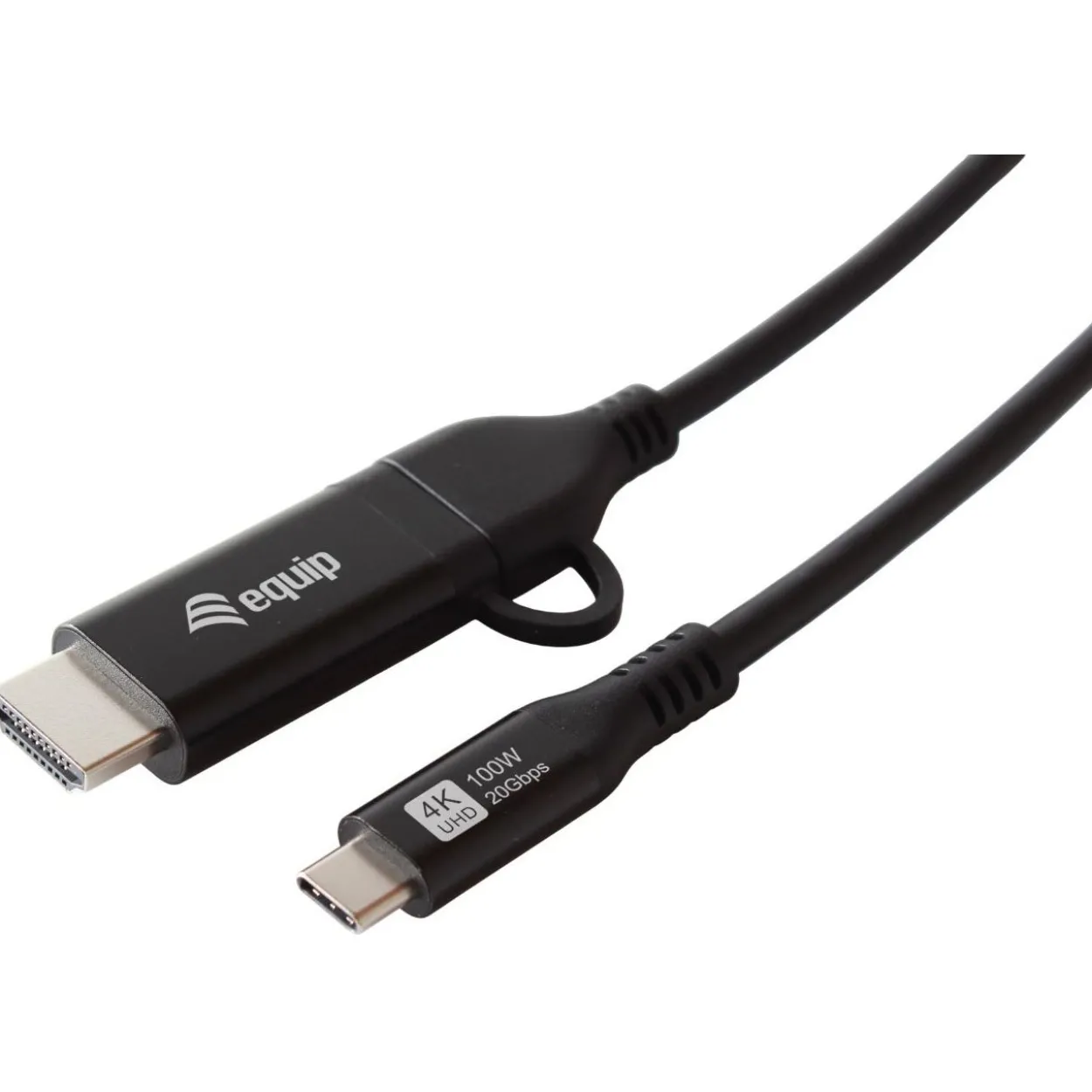 2.00m Equip Adapter USB-C->USB-C+HDMI PD100W 4K/ 60Hz Alu.