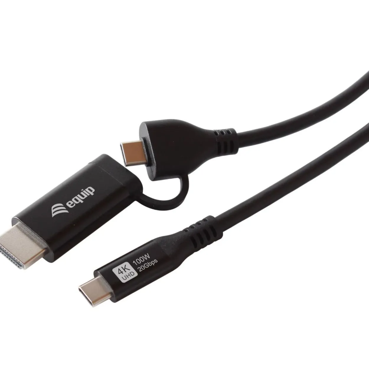 2.00m Equip Adapter USB-C->USB-C+HDMI PD100W 4K/ 60Hz Alu.