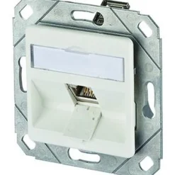 Metz Connect Anschlussdose Cat6A 1xRJ4 UP Kanaleinb RAL9010 rws Schneidklemm Designf