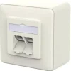 METZ CONNECT Anschlussdose E-DAT C6A IDC 2 Port AP reinweiß