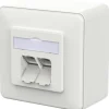 METZ CONNECT Anschlussdose E-DAT C6A IDC 2 Port AP verkehrsweiß