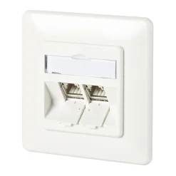 Metz Connect BTR Datendose C6Amodul, Cat 6A (ISO), 180°, 2-fach, Unterputz, reinweiß RAL 9010