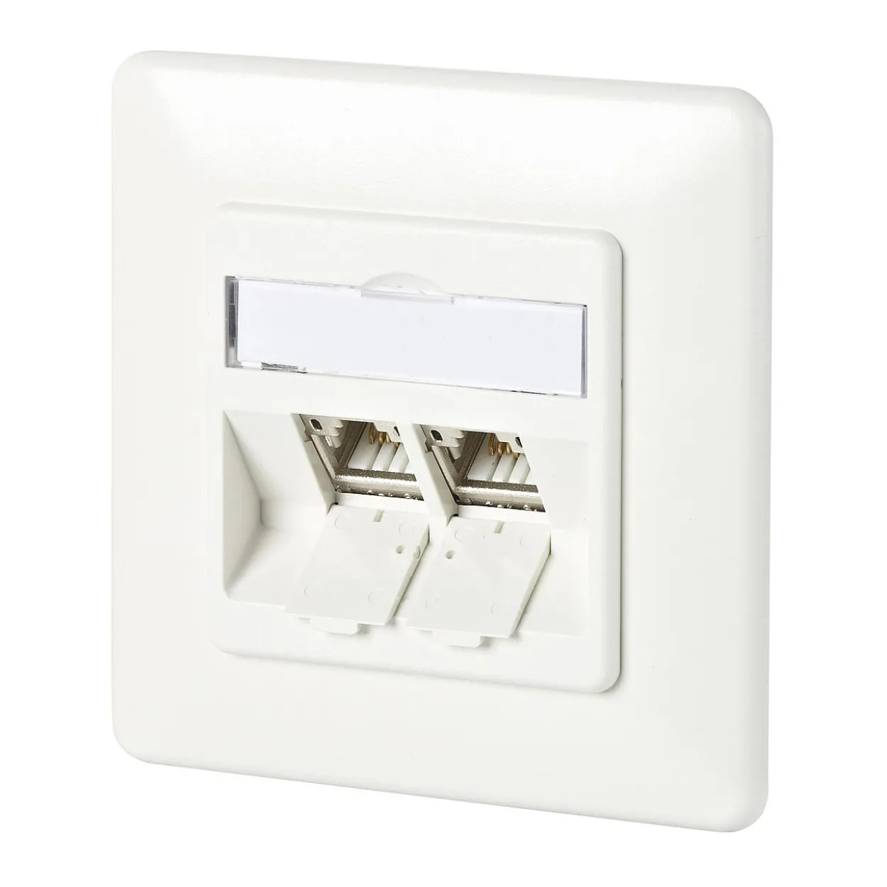 Metz Connect BTR Datendose C6Amodul, Cat 6A (ISO), 180°, 2-fach, Unterputz, reinweiß RAL 9010