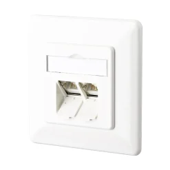 Metz Connect BTR Datendose E-DAT C6A, Cat.6A (ISO), 2-fach, Unterputz, reinweiß RAL 9010