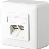 Metz Connect BTR Datendose E-DAT C6A, Cat.6A (ISO), 2-fach, Aufputz, reinweiß RAL 9010