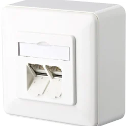Metz Connect BTR Datendose E-DAT C6A, Cat.6A (ISO), 2-fach, Aufputz, reinweiß RAL 9010