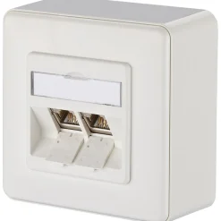 Metz Connect BTR Datendose E-DAT modul, Cat 6A, 2-fach, Aufputz, reinweiß RAL 9010