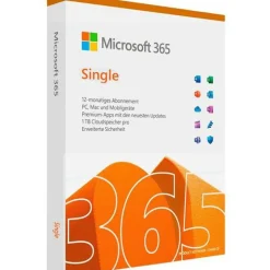 Microsoft 365 Single Box-Pack 1 Jahr Lizenz 1 Person