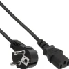 0.50m InLine 60er Bulk-Pack Netzkabel, Schutzkontakt gewinkelt auf Kaltgerätestecker C13