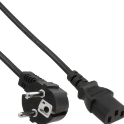 0.50m InLine 60er Bulk-Pack Netzkabel, Schutzkontakt gewinkelt auf Kaltgerätestecker C13