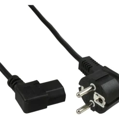 1.00m InLine 45er Bulk-Pack Netzkabel, Schutzkontakt gewinkelt auf Kaltgerätestecker C13 links abgewinkelt, schwarz