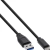 1.00m InLine 70er Bulk-Pack USB 3.2 Kabel, USB Typ-C an A Stecker, schwarz