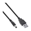 1.00m InLine USB DC Stromadapterkabel, USB A Stecker zu DC 5,5x2,10mm Hohlstecker, schwarz